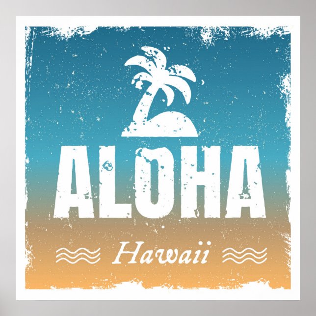 Póster Retro Aloha Hawaii (Frente)