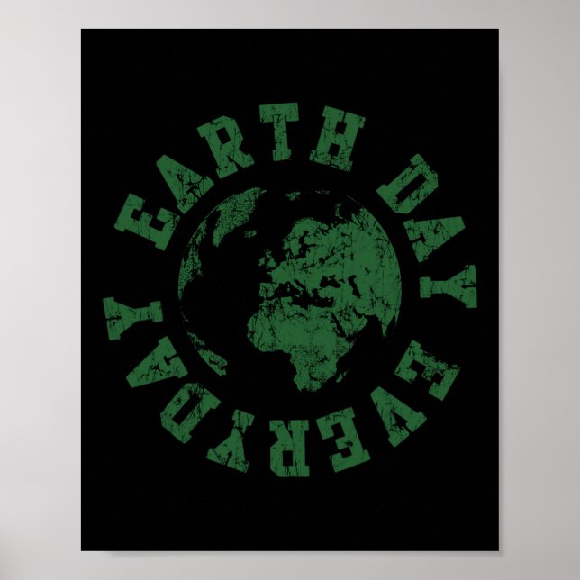 Poster Retrô Ambiental do Dia a Dia da Terra (Frente)