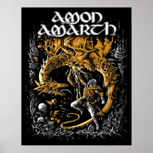 Poster Retro Amon Amarth Music Tribute Design