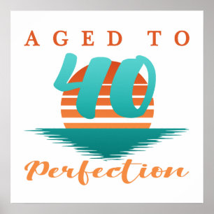 Poster Retro aniversário de 40 anos