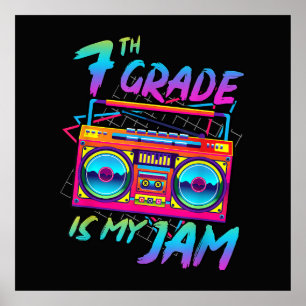 Poster Retro Anos 80 7ª Série É a Minha Onda Volta às Aul