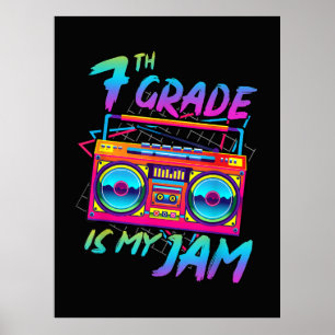 Poster Retro Anos 80 7ª Série É Minha Onda Volta às Aulas