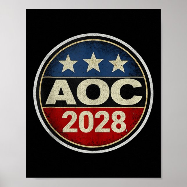 Poster Retro Aoc 2028 Combater O Protesto Oligarchy Resis (Frente)