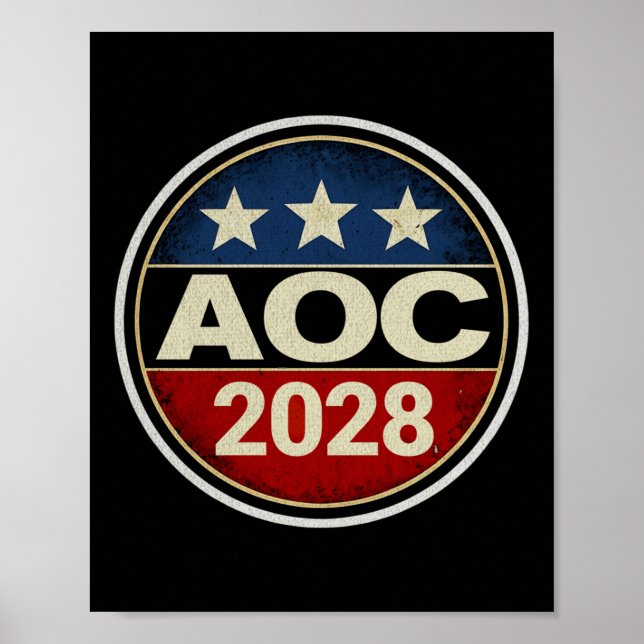 Poster Retro Aoc 2028 Combater O Protesto Oligarchy Resis (Frente)