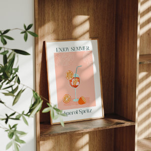 Poster Retro Aperol Spritz Desfrute o Verão