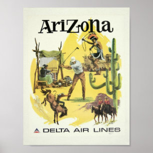 Póster Retro Arizona travel advertising art vintage