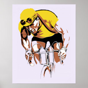 Póster Retro-art, campeão de ciclismo