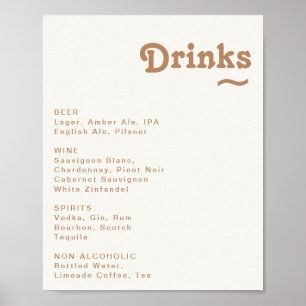 Poster Retro Beach   Indicativo De Menu "Drinks" De Casam