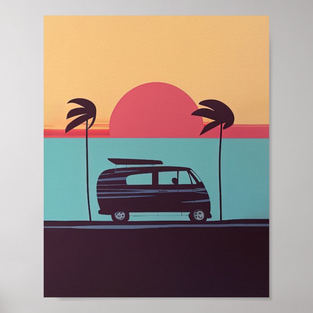 Poster Retro Beach Life - Uma aventura de verão (Frente)