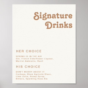Poster Retro Beach Placas de Bebidas com a Assinatura I