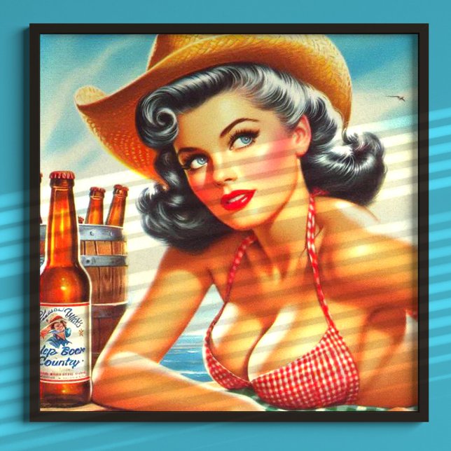 Poster Retro Beer Country Girl (Criador carregado)