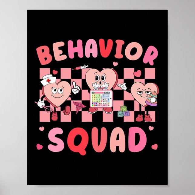 Poster Retro Behavior Therapist Valentine Applied Behavio (Frente)