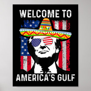 Poster Retro Bem-vindo ao Trump Engraçado do Golfo da Amé
