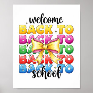 Poster Retro Bem-Vindo De Volta À Apreciação De Professor