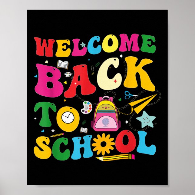 Poster Retro Bem-Vindo De Volta À Apreciação De Professor (Frente)