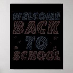 Poster Retro Bem-Vindo De Volta À Design Da Escola Para P