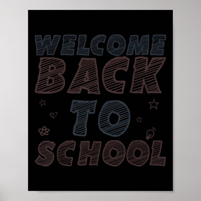 Poster Retro Bem-Vindo De Volta À Design Da Escola Para P (Frente)