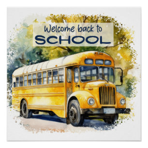 Póster Retro Bem-Vindo De Volta À Escola
