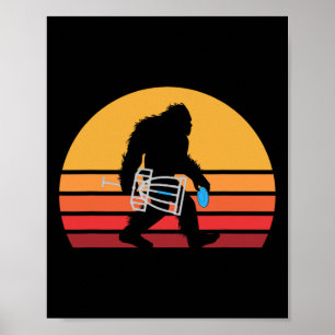 Poster Retro Bigfoot Disco Golfe Anos 80 Sasquatch Disco 