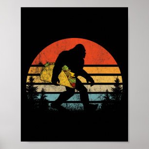 Poster Retro Bigfoot Taco Funny Cinco De Mayo Sa