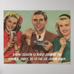 Poster Retro - Bikini Season vs. Sorvete,