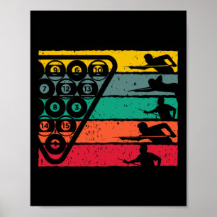 Poster Retro Billiards Esporte