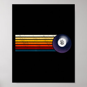 Poster Retro Billiards Ll Oito Mesas Snooker Pyrami