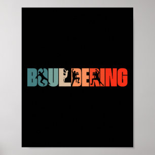 Poster Retro Boulderista Esportes de Escalada Boulderismo