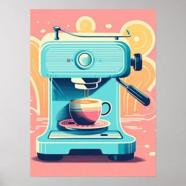 Poster Retro Brew: Espresso Estético (Frente)