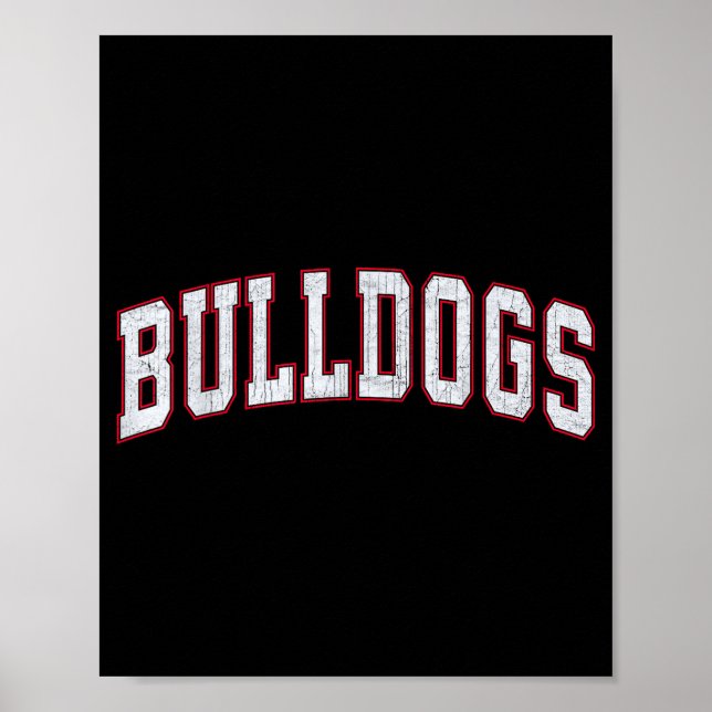 Poster Retro Bulldogs For Men Women Boys Girls Kids  (Frente)