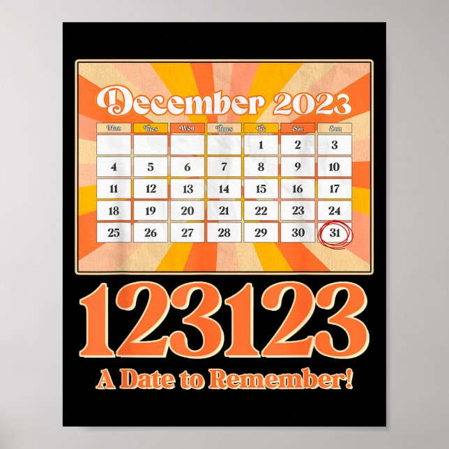 Poster Retro Calendar_ Remember New Year's Eve 2023-24  (Frente)