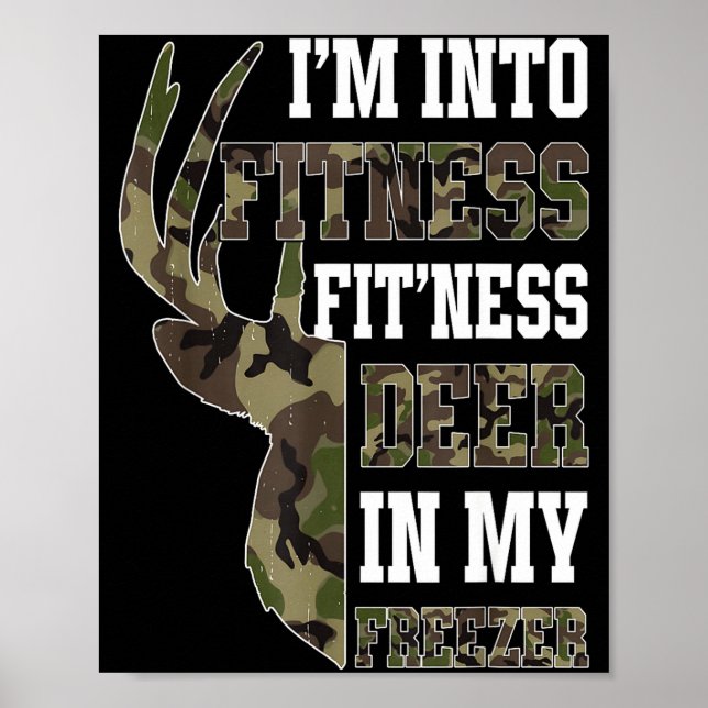 Poster Retro Camo Deer Hunting Funny Wildlife Hunter Men  (Frente)