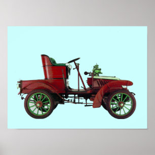 PÓSTER RETRO CAR VERMELHO / RESTAURAÇÃO AUTOMÁTICA - A