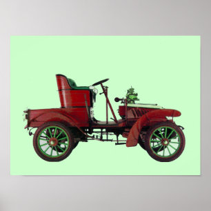 PÓSTER RETRO CAR VERMELHO / RESTAURAÇÃO AUTOMÁTICA - A