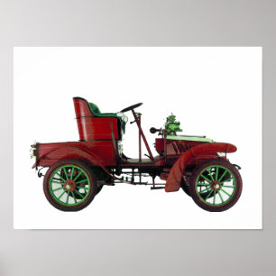 PÓSTER RETRO CAR VERMELHO / RESTAURAÇÃO AUTOMÁTICA - A
