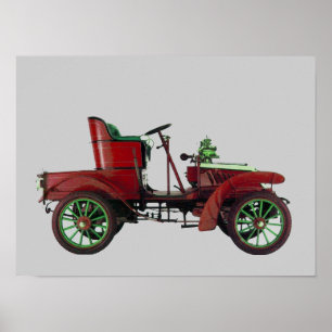 PÓSTER RETRO CAR VERMELHO / RESTAURAÇÃO AUTOMÁTICA - A