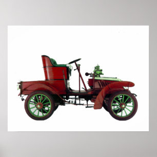 PÓSTER RETRO CAR VERMELHO / RESTAURAÇÃO AUTOMÁTICA - AUTO
