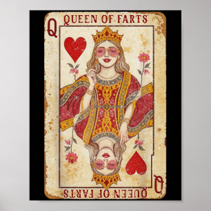Poster Retro Card Queen Of Farts Novelty Fart Queen