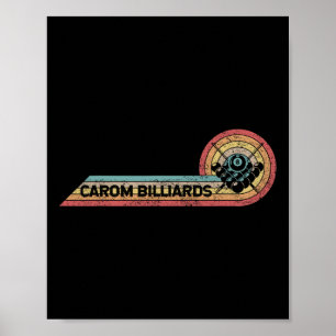 Poster Retro Carom Billiards Vintage Player Film Strip