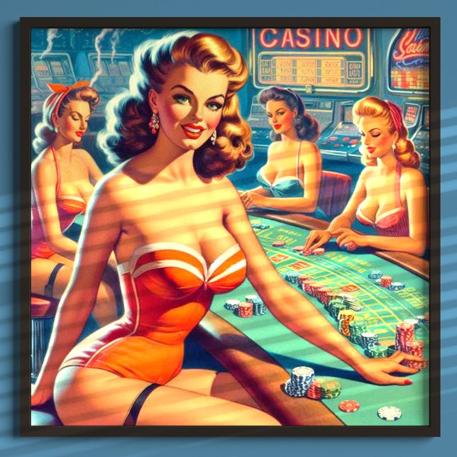 Poster Retro Casino Girls (Criador carregado)