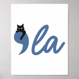 Poster Retro Cat Comma La Kamala Harris Para Presidente 2