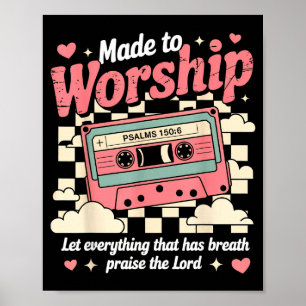 Poster Retro Cette Feito Para Adorar Salmos 150_6 Cristão