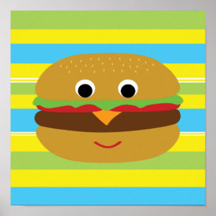 Póster Retro Cheeseburger