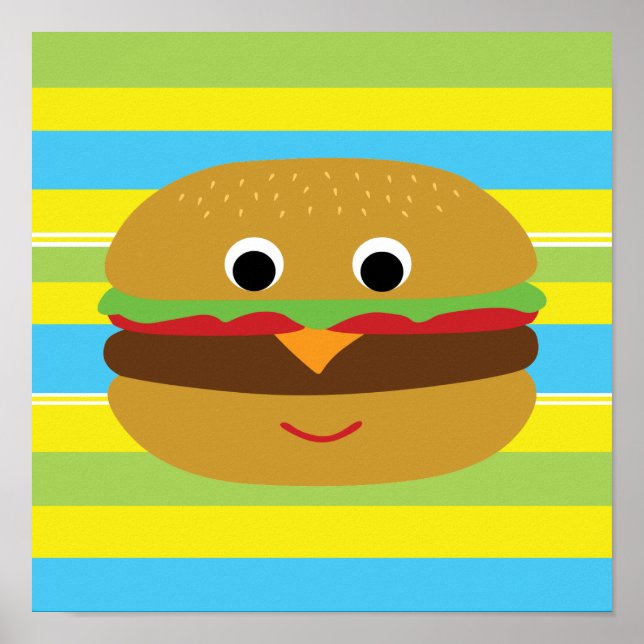 Póster Retro Cheeseburger (Frente)