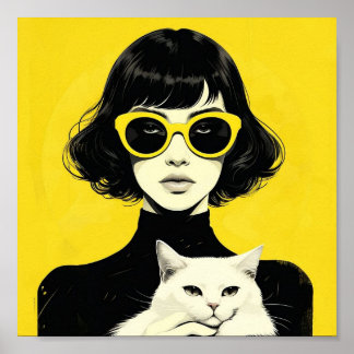 Poster Retro Chic Black e Yellow