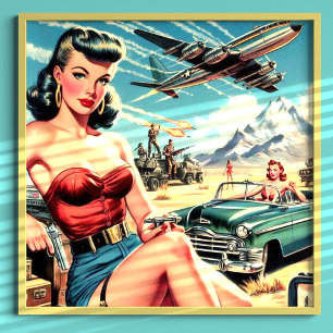 Poster Retro Clássico Pin Up