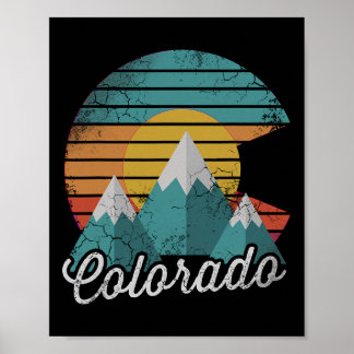 Poster Retro Colorado Mountain Home Love Family Férias