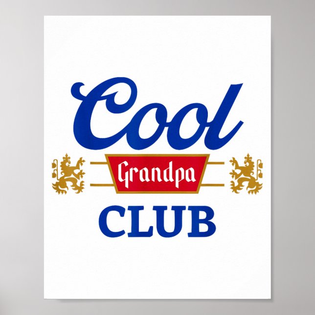 Poster Retro Cool Grandpa Club Family Matching Father's D (Frente)