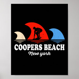 Poster Retro Coopers Beach Nova York Surfboarding