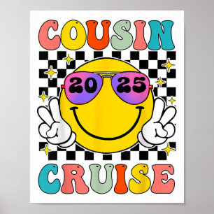 Poster Retro Cousin Cruise 2025 Rosto Correspondente Crui